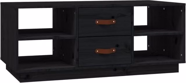 Berkfield Home Black Rustic Solid Pine Coffee Table W/D/H: 100 x 50 x 41 cm – 1