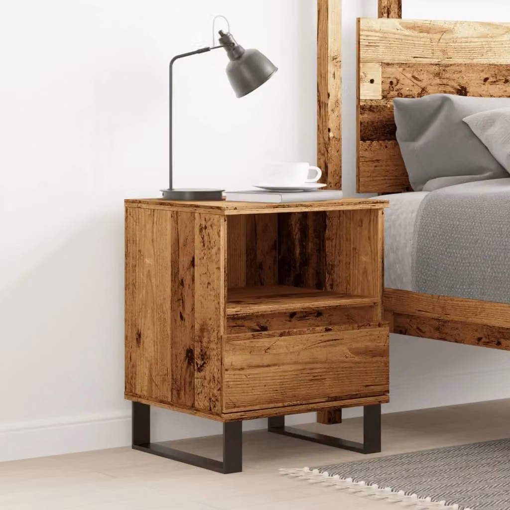 Berkfield Home Bedside Cabinet in Brown Old Wood, W/D/H: 40 x 35 x 50 cm – 2