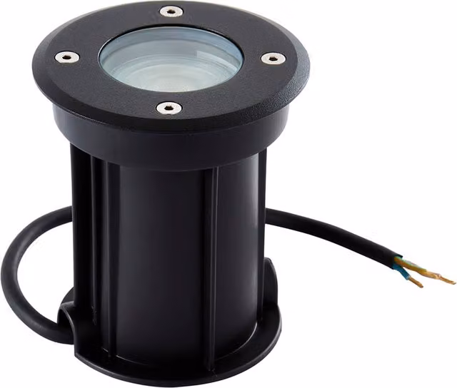 Litecraft Terra Outdoor Drive Over Recessed Garden Light in Black and Stainless Steel