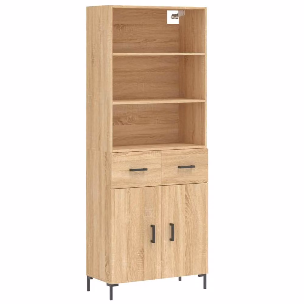 Berkfield Home Sonoma Oak Highboard in Light Brown, W/D/H: 69.5 x 34 x 180 cm – 3