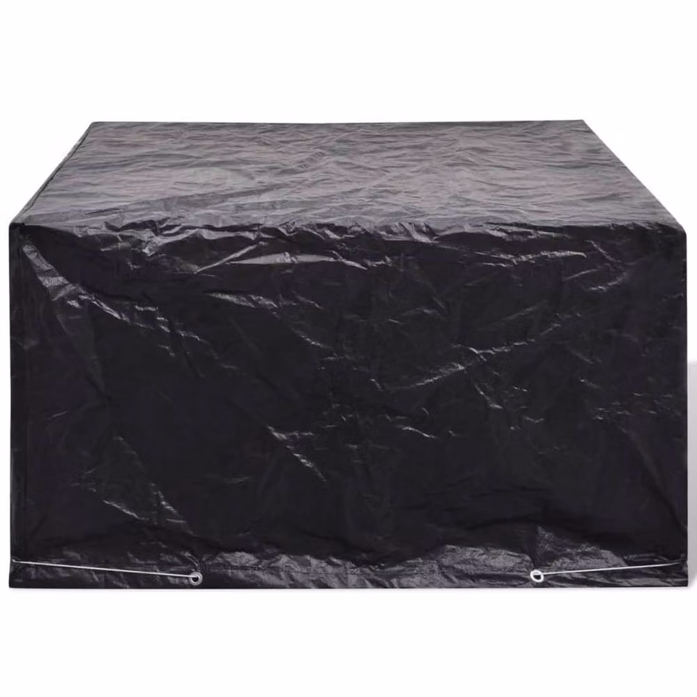 Berkfield Home Water Repellent Poly Rattan Garden Furniture Covers for 6 People, 2 Pack, Black, W: 172 cm, D: 113 cm – 3