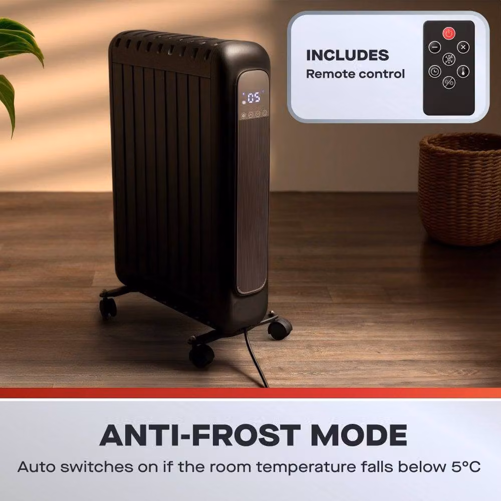 Daewoo 2000W Oil-Free Convector Radiator with LED Display and Remote Control in Black – 4