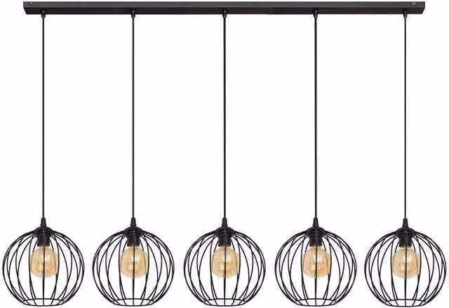 Netlighting Mercure Straight Bar Pendant Ceiling Light, Black, W: 133 cm