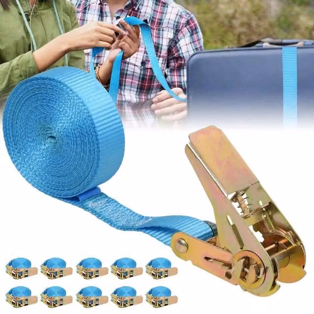 Nordara Blue Polyester Ratchet Straps, 25 mm x 6 m, 800 kg Capacity