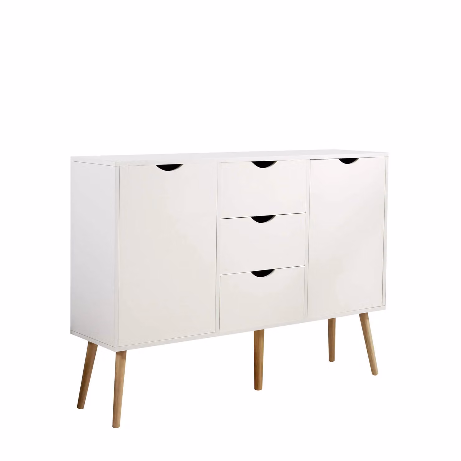 Home Source Boden 3 Drawer 2 Door Sideboard Unit in White – 6