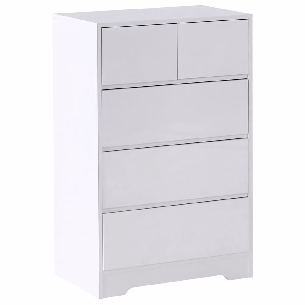 Wyld Haus Scandinavian Modern White MDF 5-Drawer Sideboard Storage Unit – 2