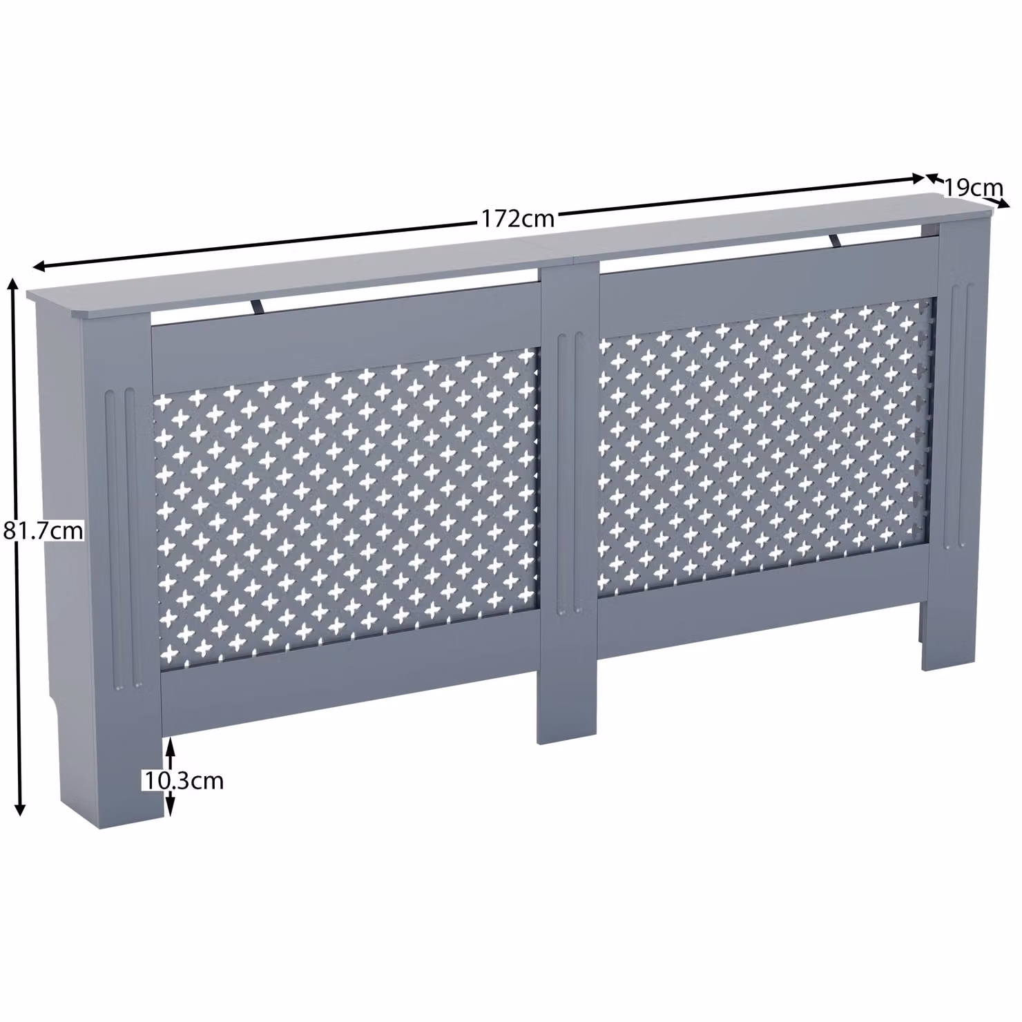 Home Discount Vida Designs Oxford MDF Radiator Cover Extra Large, Dark Grey, W/D/H: 172.0 x 82.0 x 19.0 cm – 2