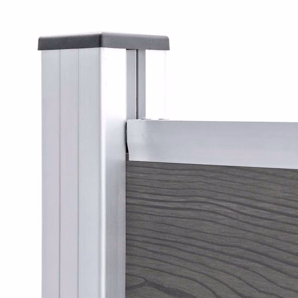 Berkfield Home Durable WPC Fence Panel, Grey, W: 175 cm, H: 146 cm – 2