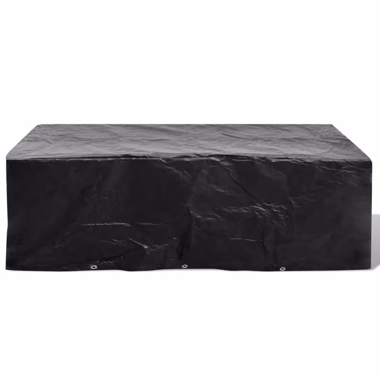 Berkfield Home Water-Repellent Black Garden Furniture Cover for 8-Person Poly Rattan Sets, W: 300 cm, D: 140 cm