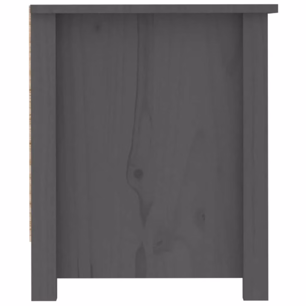Berkfield Home Grey Rustic Solid Pine Shoe Cabinet W/D/H: 110 x 38 x 45.5 cm – 3