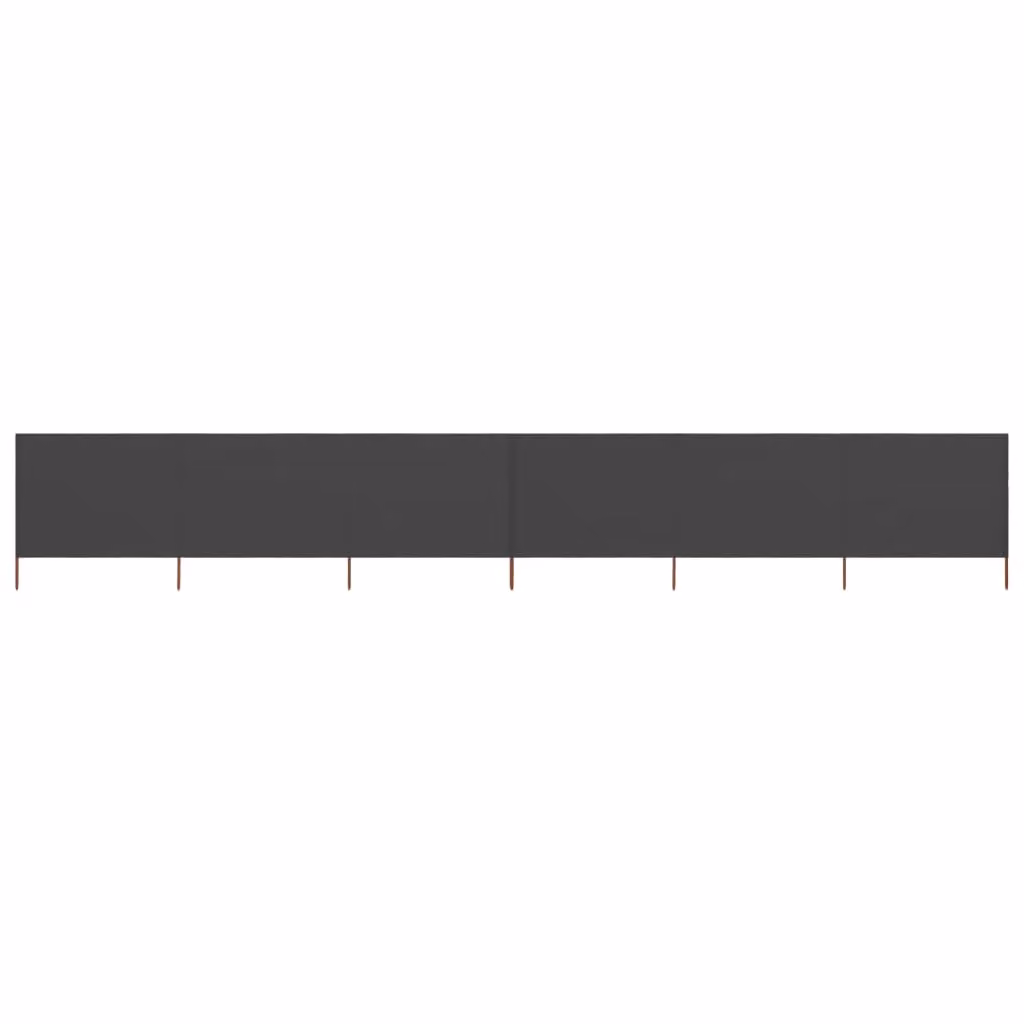 Berkfield Home 6-Panel Freestanding Fabric Wind Screen in Grey, W: 800 cm, H: 80 cm – 2