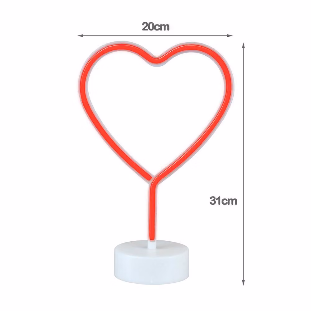 Simpa LED Novelty Neon Heart Light in Red – 2