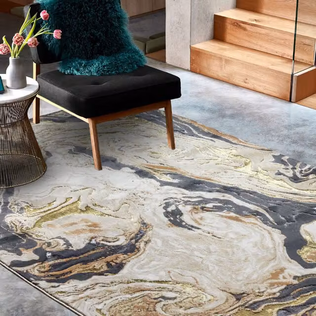 The Rug Shop UK Modern Abstract Area Rug in Light Grey, W/D: 240 x 340 cm