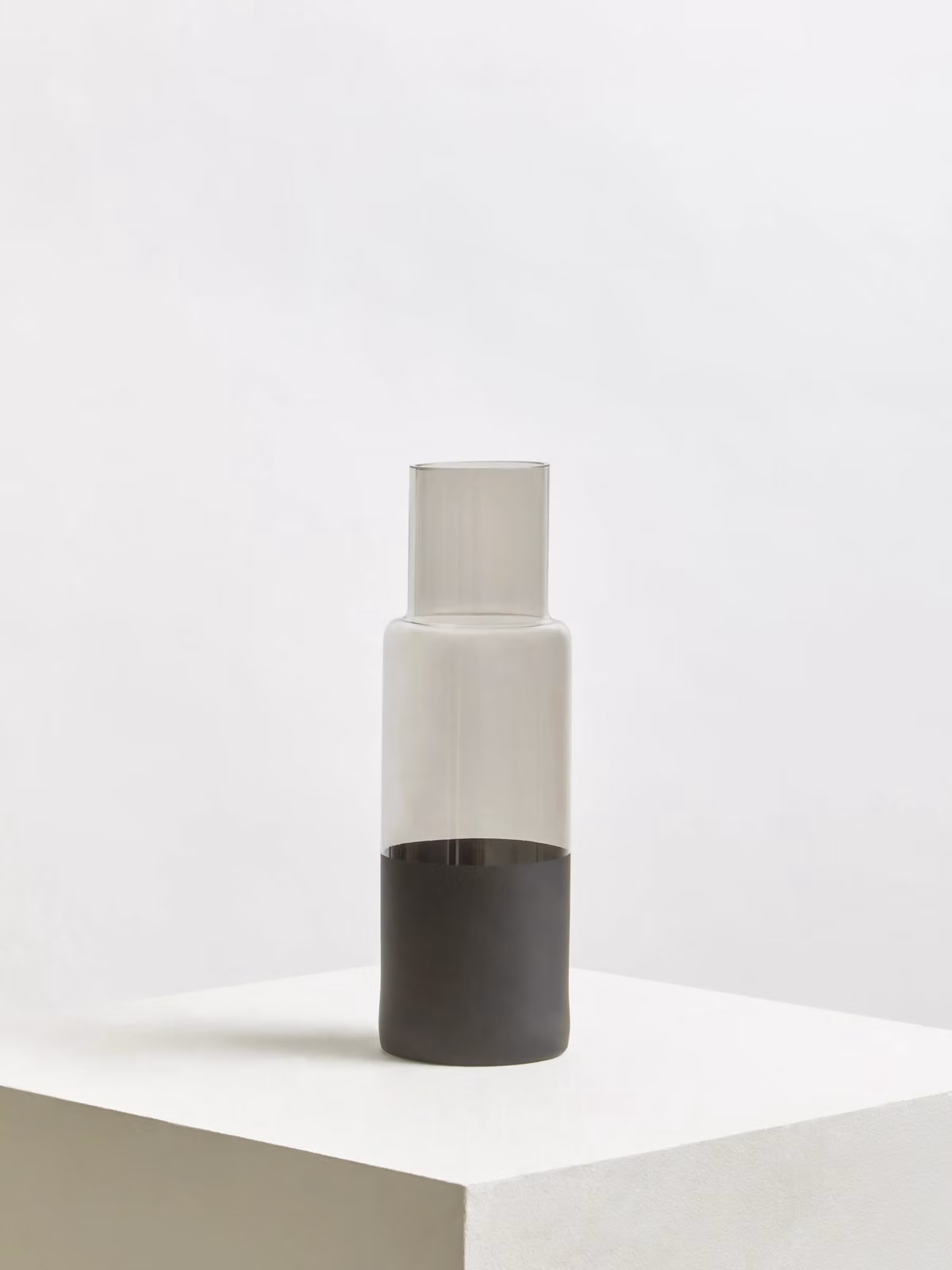 Orsina Modern Glass Bottle Vase in Transparent, Grey or Black, H 30 cm x W 10 cm x D 10 cm – 3