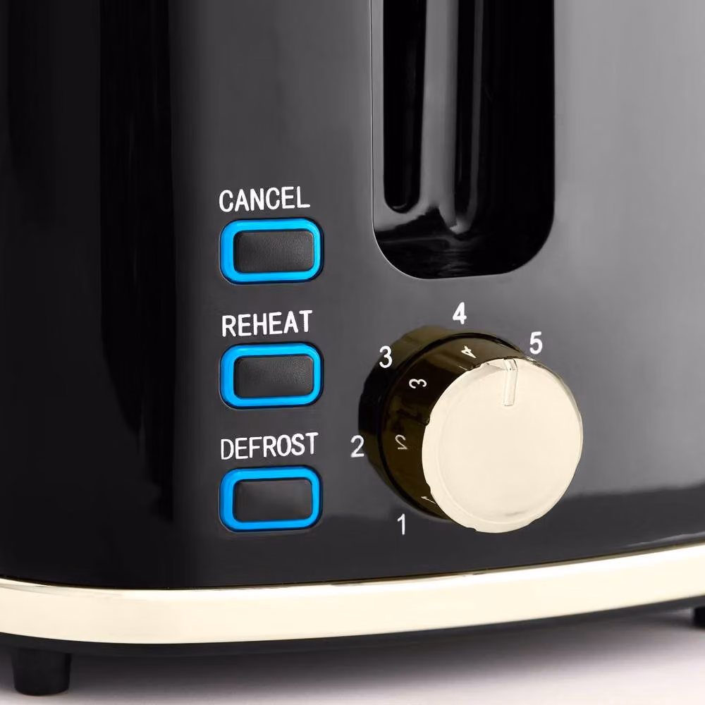 Swan Windsor 2 Slice Toaster in Black with Gunmetal Brass Trim, 900W, ST14071GBLK – 3