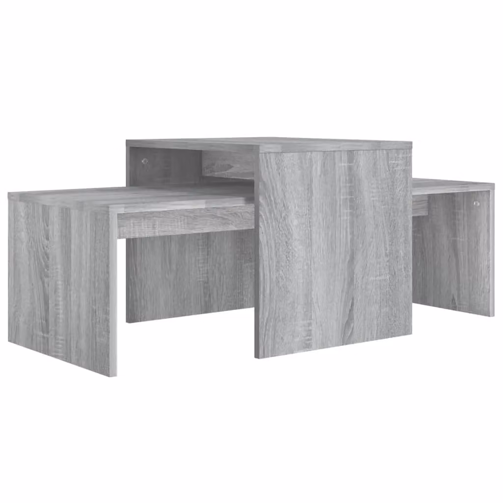 Berkfield Home Grey Sonoma Nested Coffee Table Set in Engineered Wood, W: 100 cm, D: 48 cm, H: 40 cm – 2