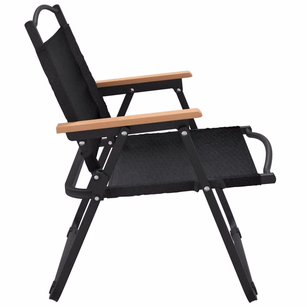 Berkfield Home Durable Camping Chairs, 2 Pack, Black, W/D/H: 54 x 43 x 59 cm – 5