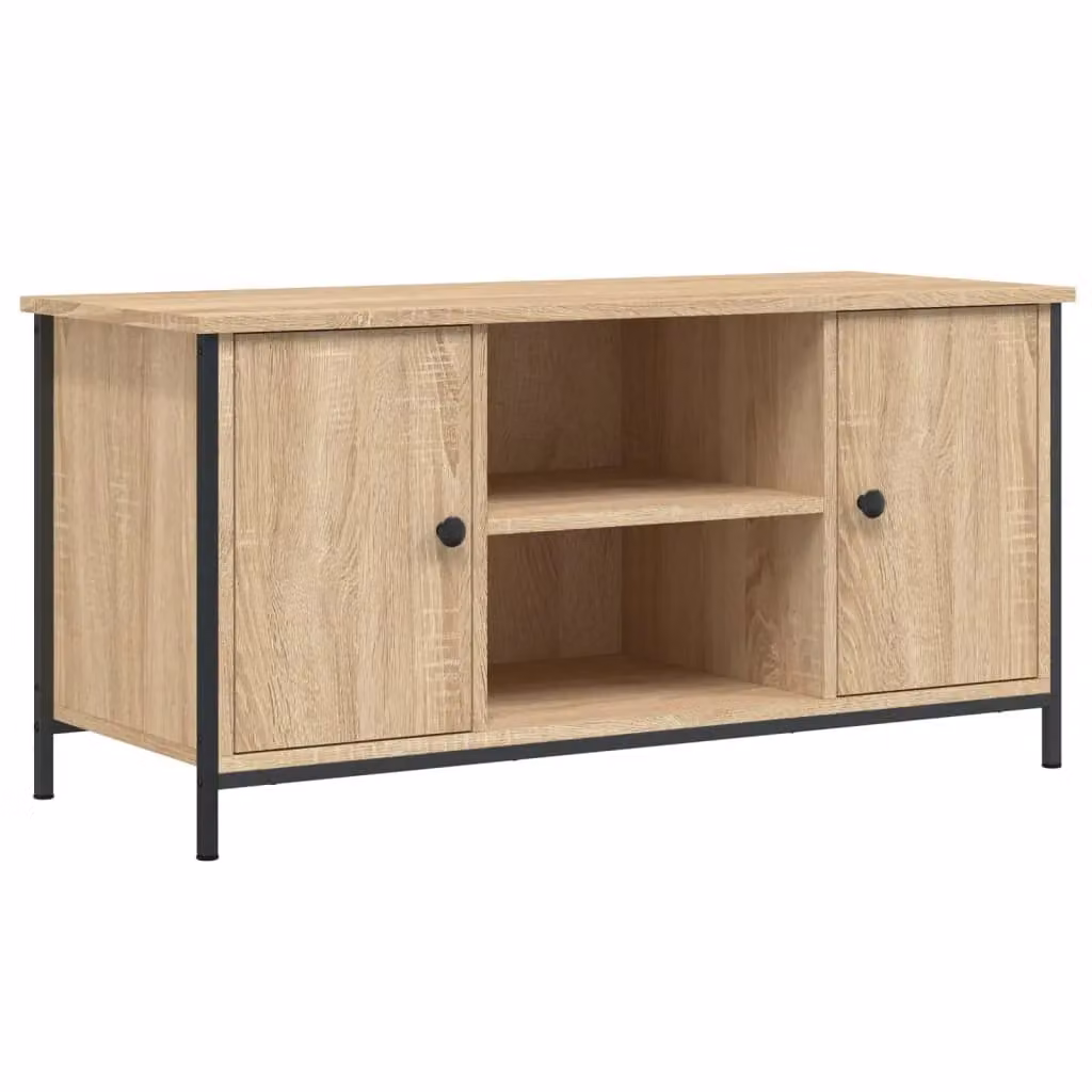 Berkfield Home Sonoma Oak TV Cabinet in Brown, W/D/H: 100 x 40 x 50 cm – 2