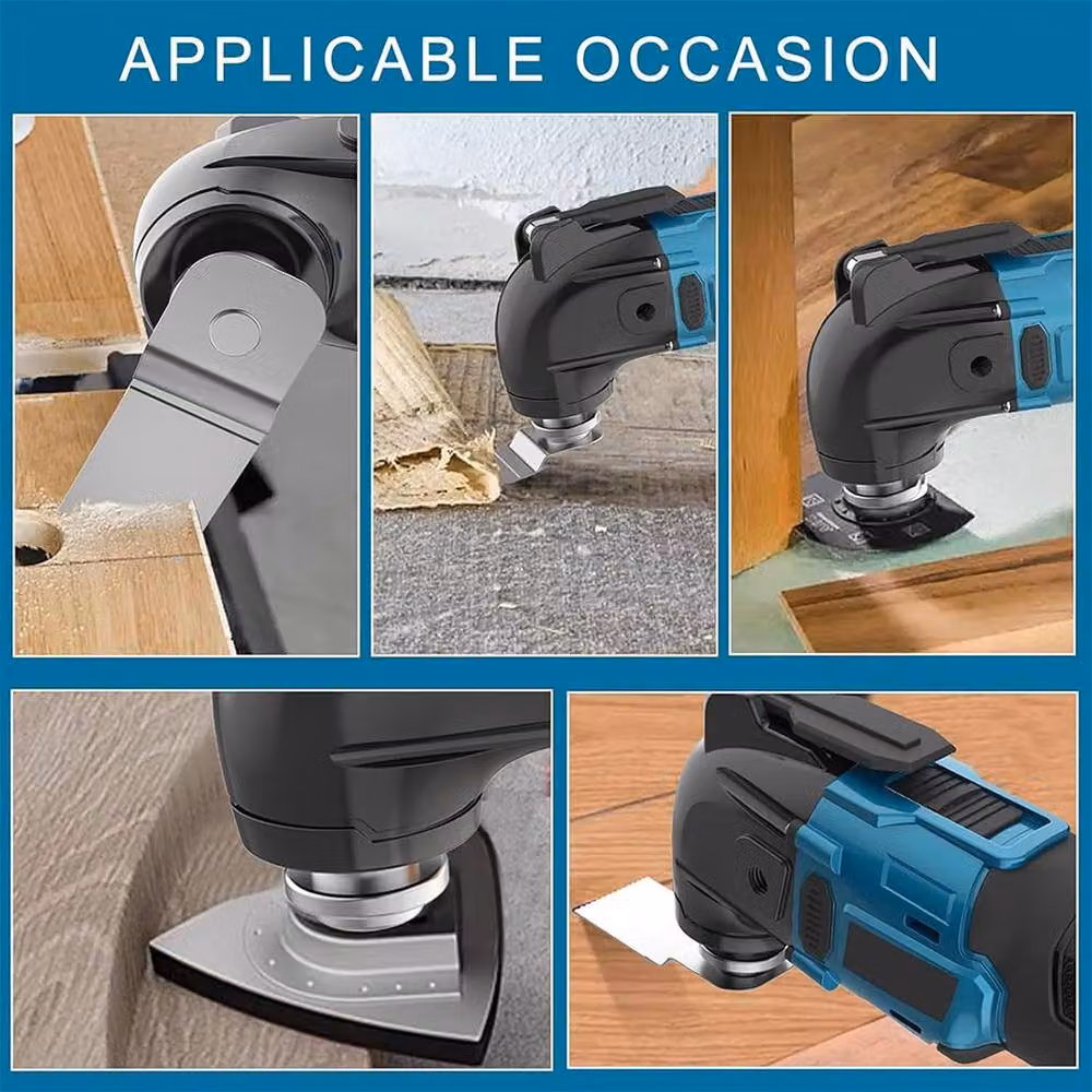 Hinsinc 21V Cordless Multi Tool with 6 Speeds, Oscillating Sander and Saw in Blue and Multicolour – 3