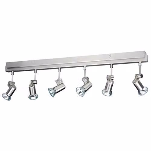 Netlighting Linea Verdace Modern 6 Light Adjustable Aluminium Ceiling Spotlight Bar in Grey