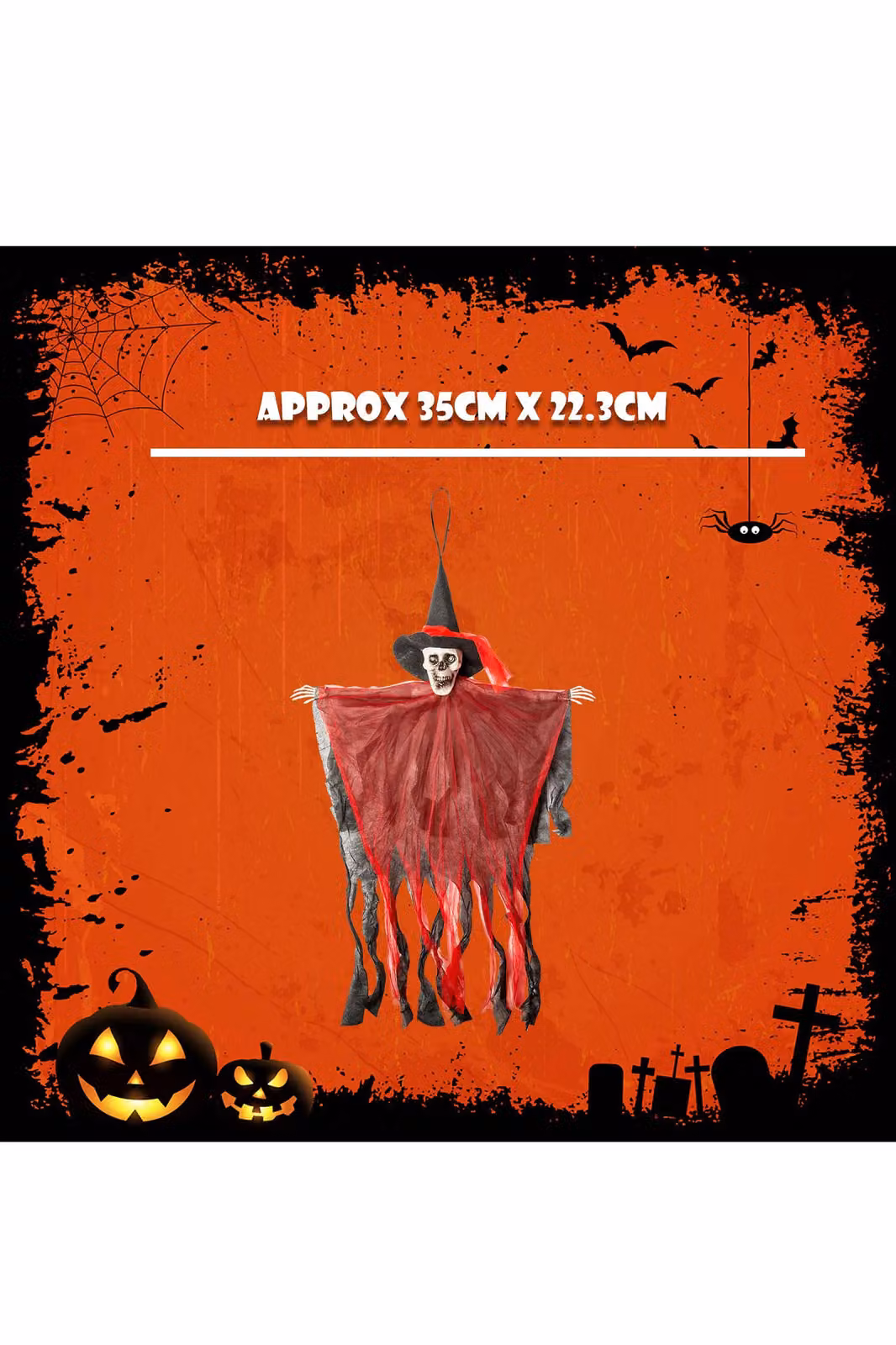 VFM e-Store Hanging Skeleton Halloween Decoration with Light Up Eyes in Red – 2