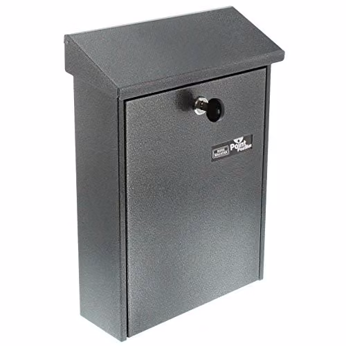 Burg-Wächter Grey Steel Enamel Wall-Mounted Letterbox with Cover – 1