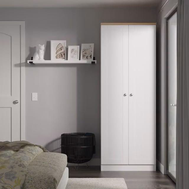 Ready Assembled 2 U Cumbria Tall Plain Double Wardrobe in White – 1