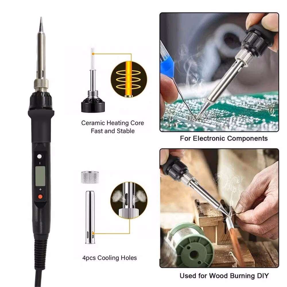 VOGREX 80W Digital Adjustable Temperature Soldering Iron Kit in Black – 2