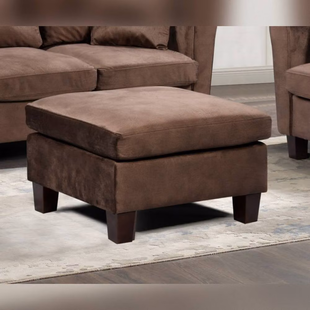 Comfy Living Ltd Brown Brushed Velvet Footstool with Wood Frame – 2