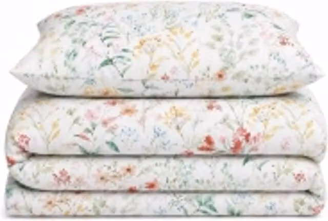 Florelle Eleanor Delicate Floral Patterned Duvet Cover and Pillowcase Set, Multicolour, 200 x 200 cm