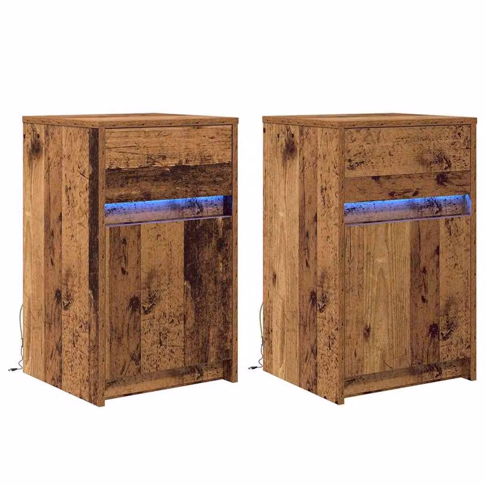 Berkfield Home Traditional Bedside Cabinet Set of 2 in Brown, W/D/H: 38 x 34 x 61 cm – 2