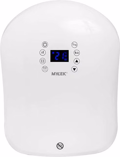 MYLEK White Wall Mounted Electric Downflow Bathroom Fan Heater