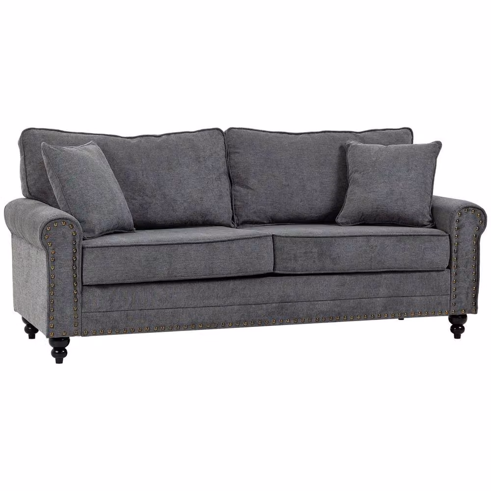 Wyld Haus Tael Yolo Grey Fabric 3 Seater Sofa with 2 Scatter Cushions – 2