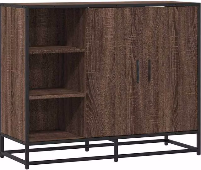 Berkfield Home Brown Oak Sideboard W/D/H: 92 x 35 x 76 cm