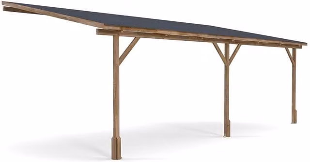 Dunster House Utopia Wooden Lean-to Pent Gazebo in Brown, W: 600 cm, D: 300 cm