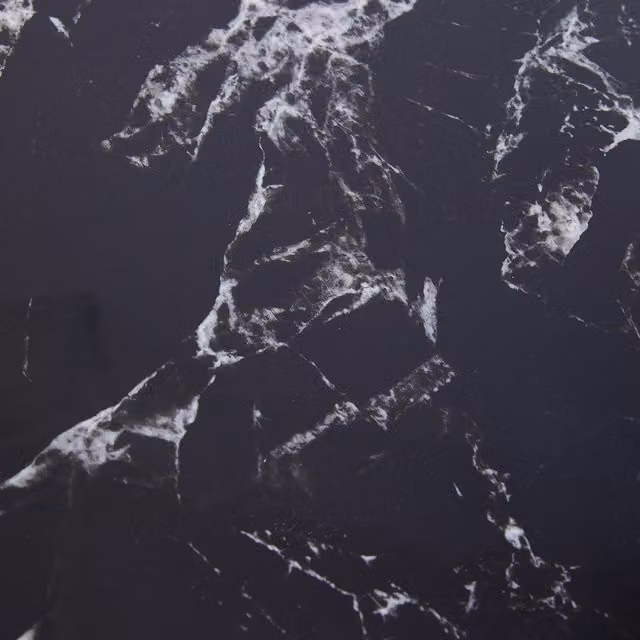 Livingandhome 10-Piece Self-Adhesive Black Marble Stone-Look PVC Wallpaper