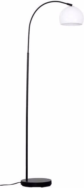 ValueLights Curva Black Metal Floor Lamp with Dome Shade