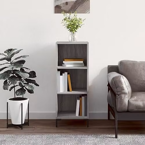 vidaXL Grey Sonoma Sideboard in Engineered Wood W/D/H: 34.5 x 32.5 x 90 cm – 2