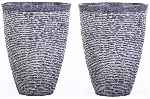 Garden Gear XL Cobblestone Planter, Grey, Diameter: 44 cm, Height: 57 cm