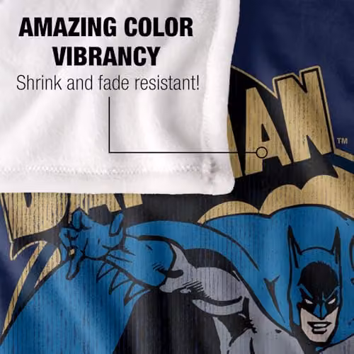 LOGOVISION Batman Through The Night Super Soft Silky Touch Fleece Throw Blanket, Multicolour, W: 127 cm x D: 152.4 cm x H: 1 cm – 3