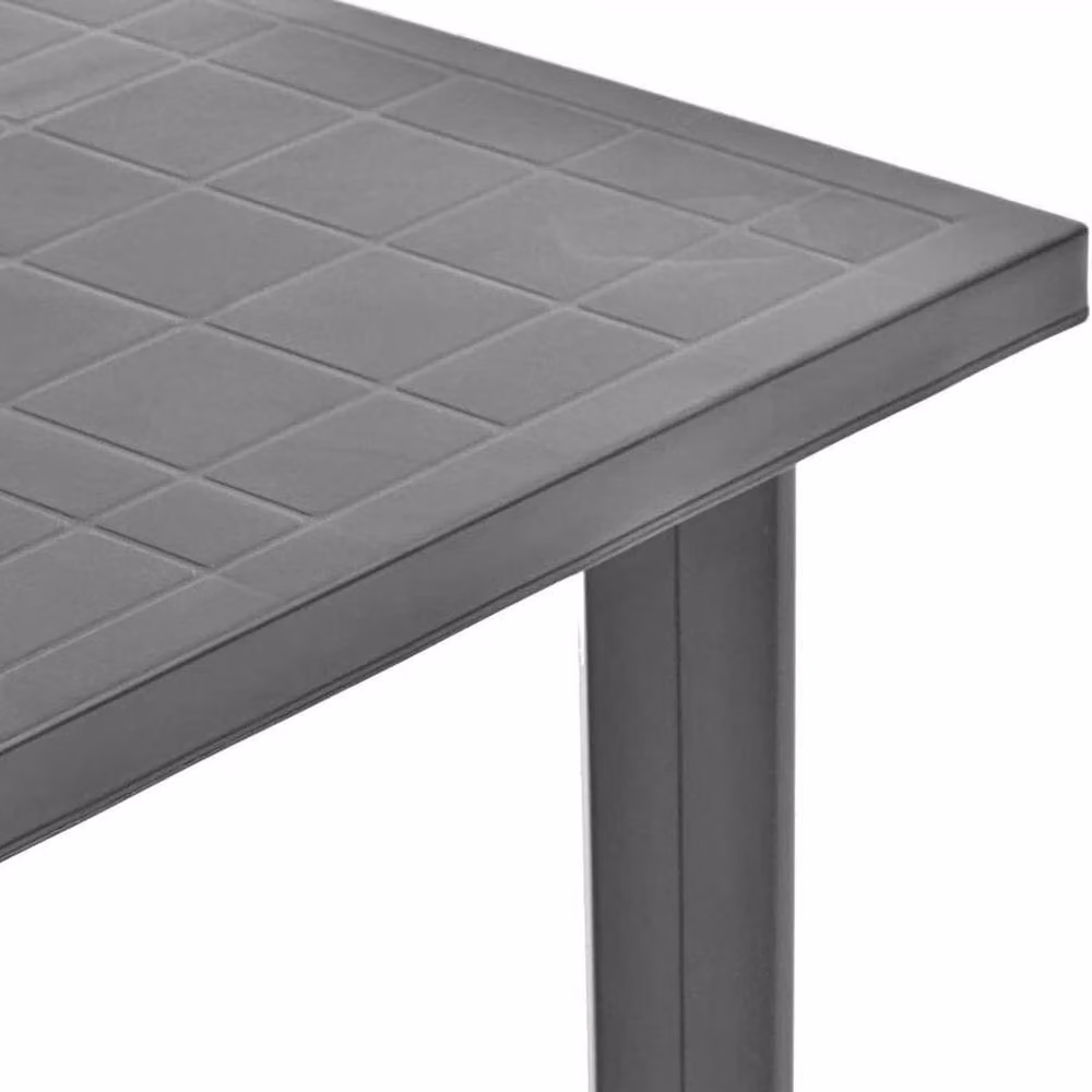 EONLION Large Black Square Plastic Garden Table for Patio and Terrace, W/D/H: 75 x 75 x 72 cm – 3