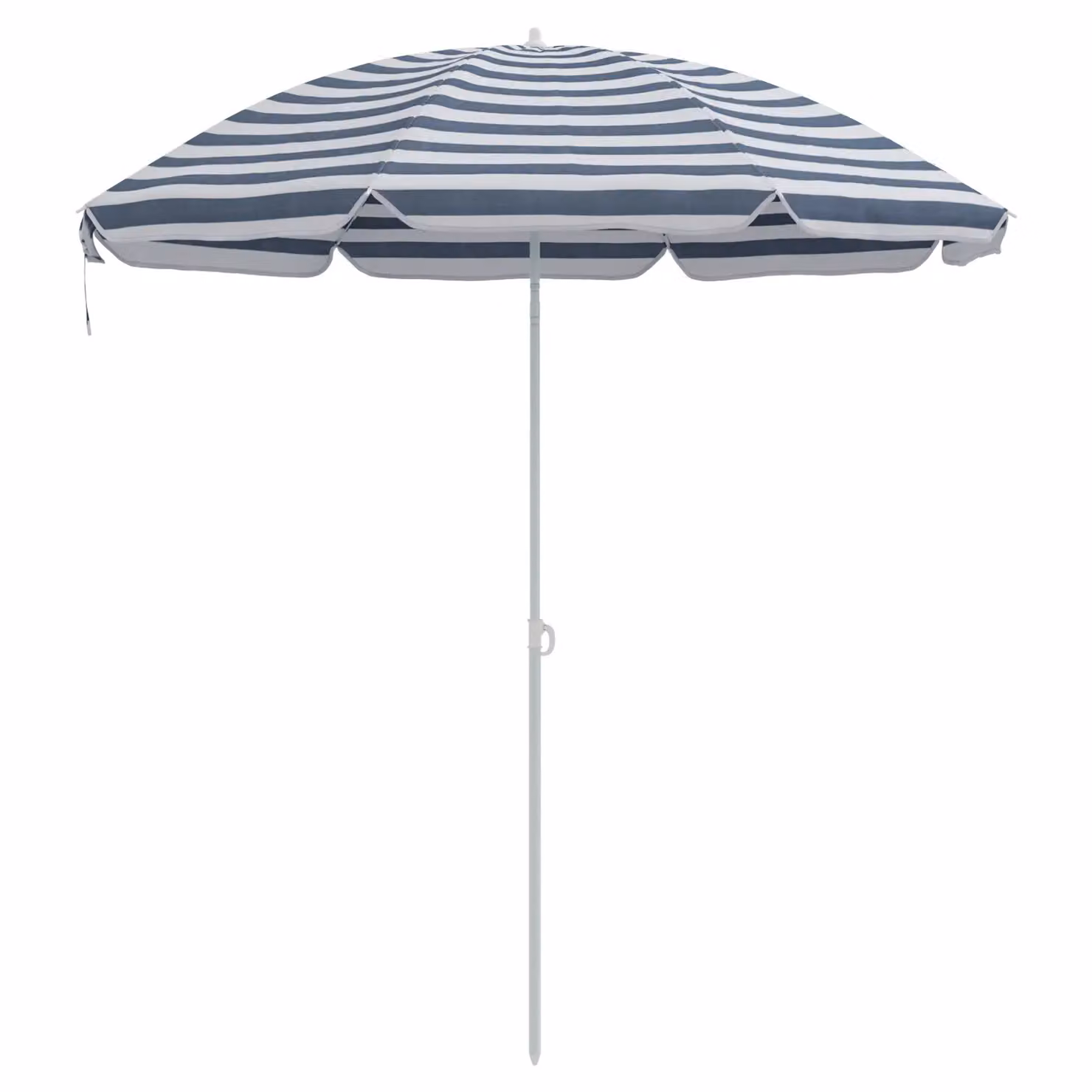 Berkfield Home Blue and White Striped Maritime Beach Parasol with Aluminium Pole, Diameter: 300 cm – 2