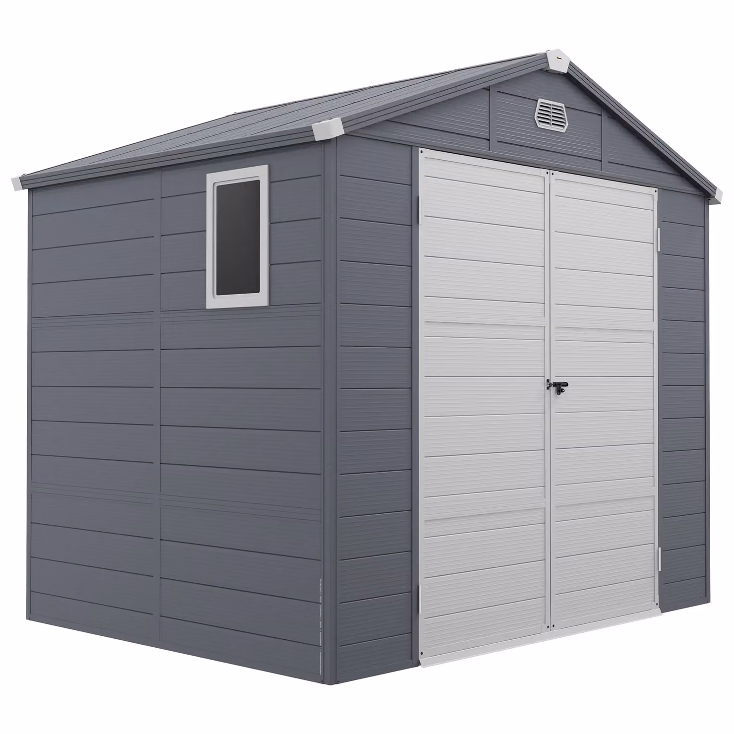 OUTSUNNY Light Grey Garden Shed Storage with Foundation Kit and Side Vents, W: 121.92 cm, D: 91.44 cm, H: 121.92 cm – 2