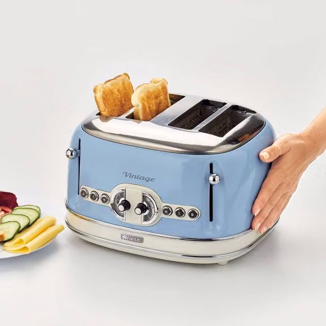 Ariete Vintage 4 Slice Toaster, Blue