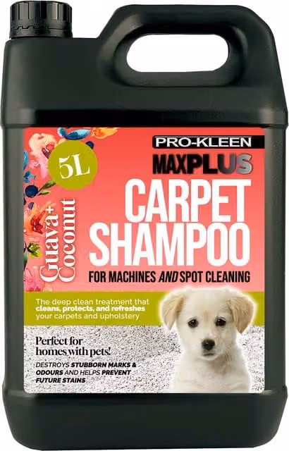 MAXPLUS Premium Carpet Shampoo for Homes with Pets, Guava Coconut, Black, 5kg