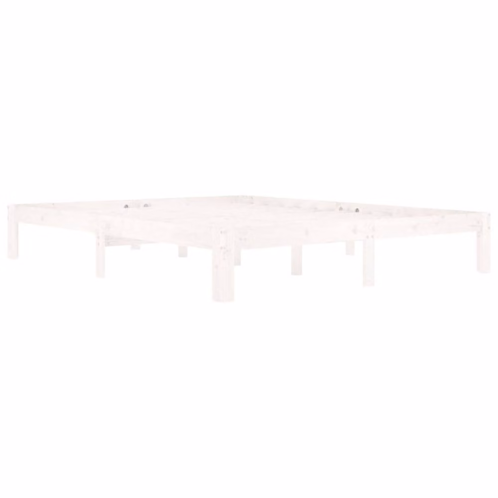 Berkfield Home White Solid Wood Pine Bed Frame W: 160 cm, D: 200 cm – 3