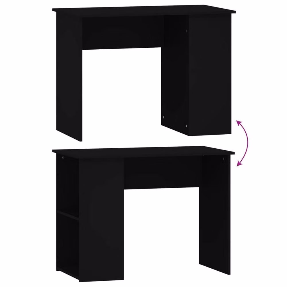 Berkfield Home Black Computer Desk in Engineered Wood, W/D/H: 100 x 55 x 75 cm – 6
