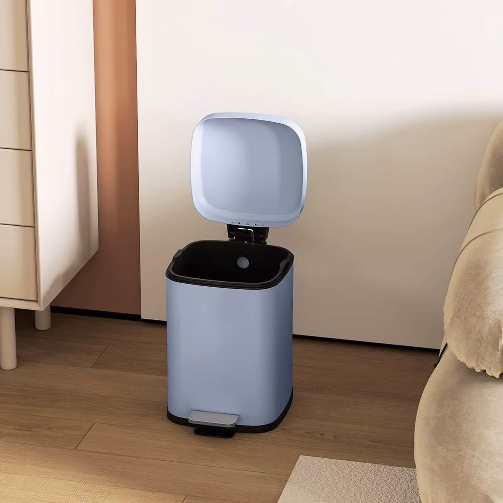 STILVORA 12L Kitchen Bin with Pedal Lid and Soft Close Mechanism in Light Blue – 4