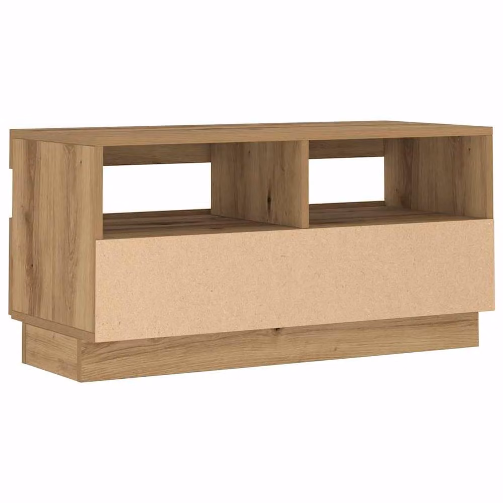Berkfield Home TV Cabinet with LED Lights in Artisan Oak, W/D/H: 80 x 35 x 40 cm – 4