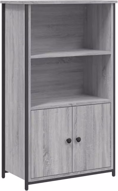 Berkfield Home Modern Grey Sonoma Highboard with Hinged Doors and Internal Shelves, W/D/H: 62 x 32 x 103.5 cm – 1